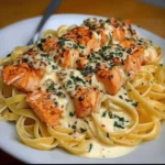 Creamy Garlic Butter Salmon Pasta