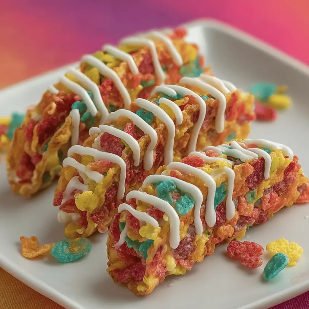Fruity Pebbles Cheesecake Tacos
