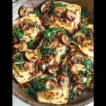 Mushroom Ravioli with Spinach