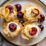 Crispy Cherry Phyllo Cups with Lemon Cream