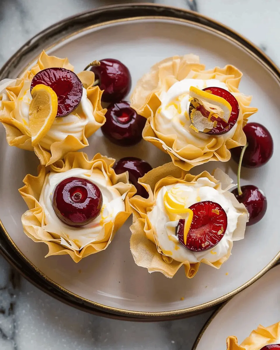 Crispy Cherry Phyllo Cups with Lemon Cream: A Delightful Dessert