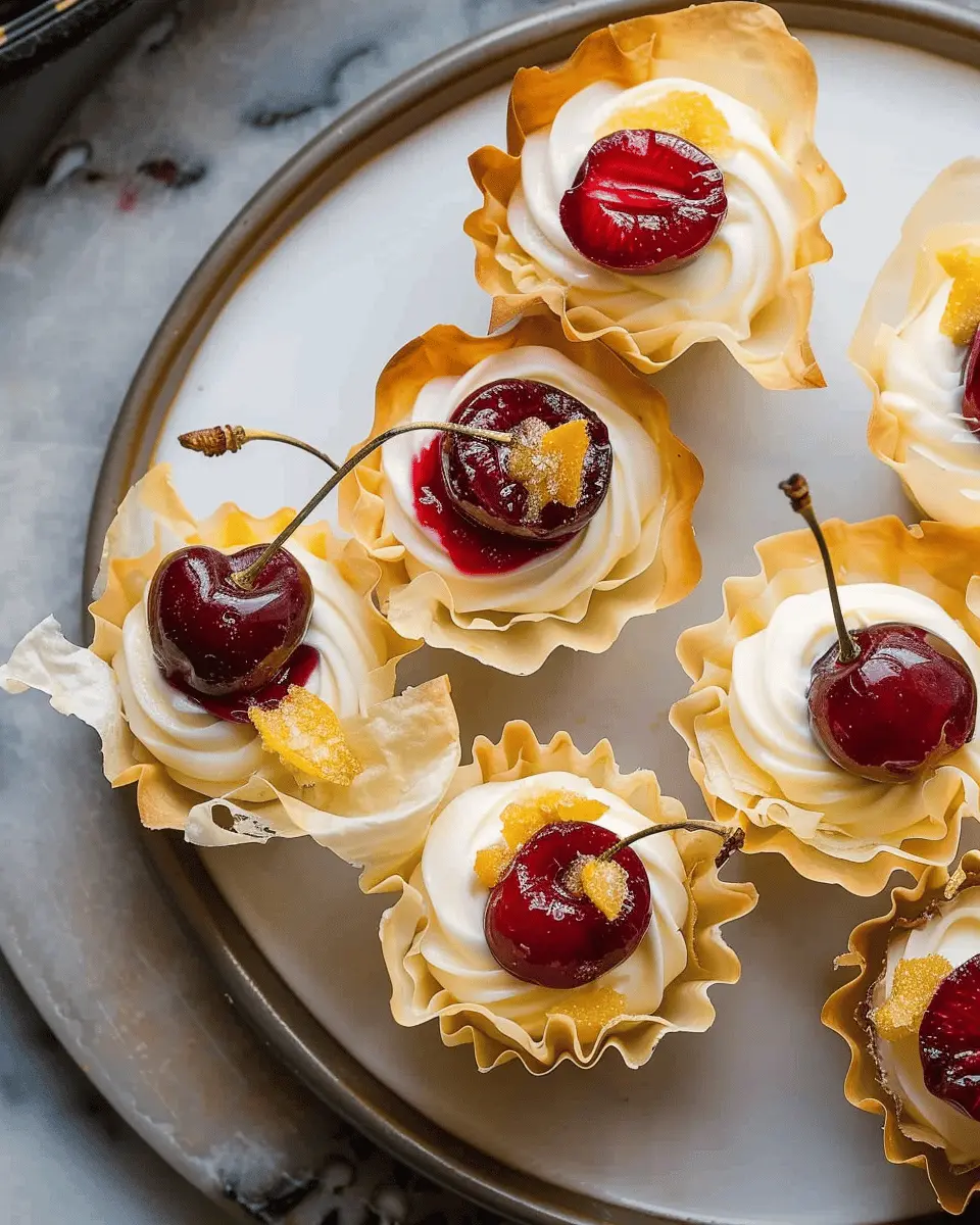 Crispy Cherry Phyllo Cups with Lemon Cream: Easy Indulgence at Home