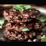 Fudgy Mint Chocolate No-Bake Cookies