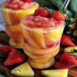 Pineapple Strawberry Swirled Slushies