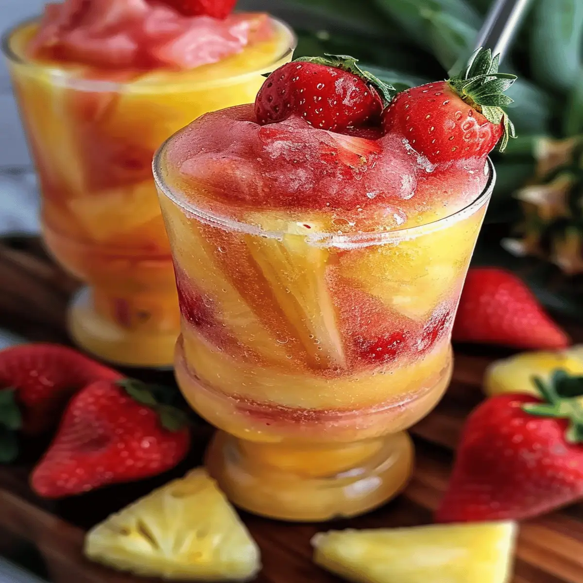 Pineapple Strawberry Swirled Slushies: Refreshingly Sweet Bliss
