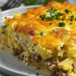 Sausage, Egg, and Cream Cheese Hashbrown Casserole