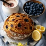 Lemon Blueberry Cream Cheese Sourdough Bread
