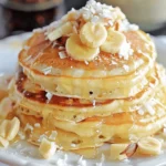 Toasted Coconut Macadamia Pancakes with Coconut Syrup