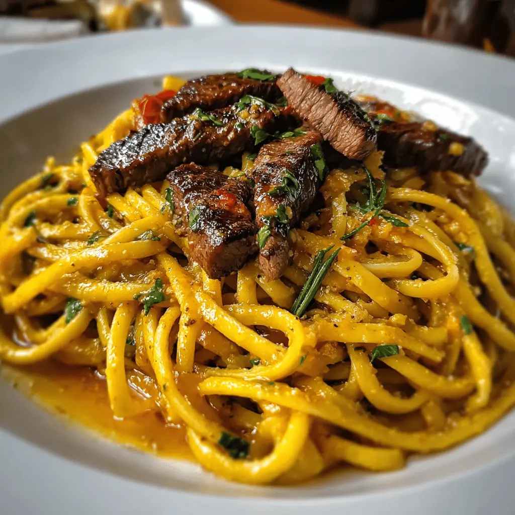 Cajun Garlic Butter Linguine with Tender Beef Strips Recipe You’ll Love