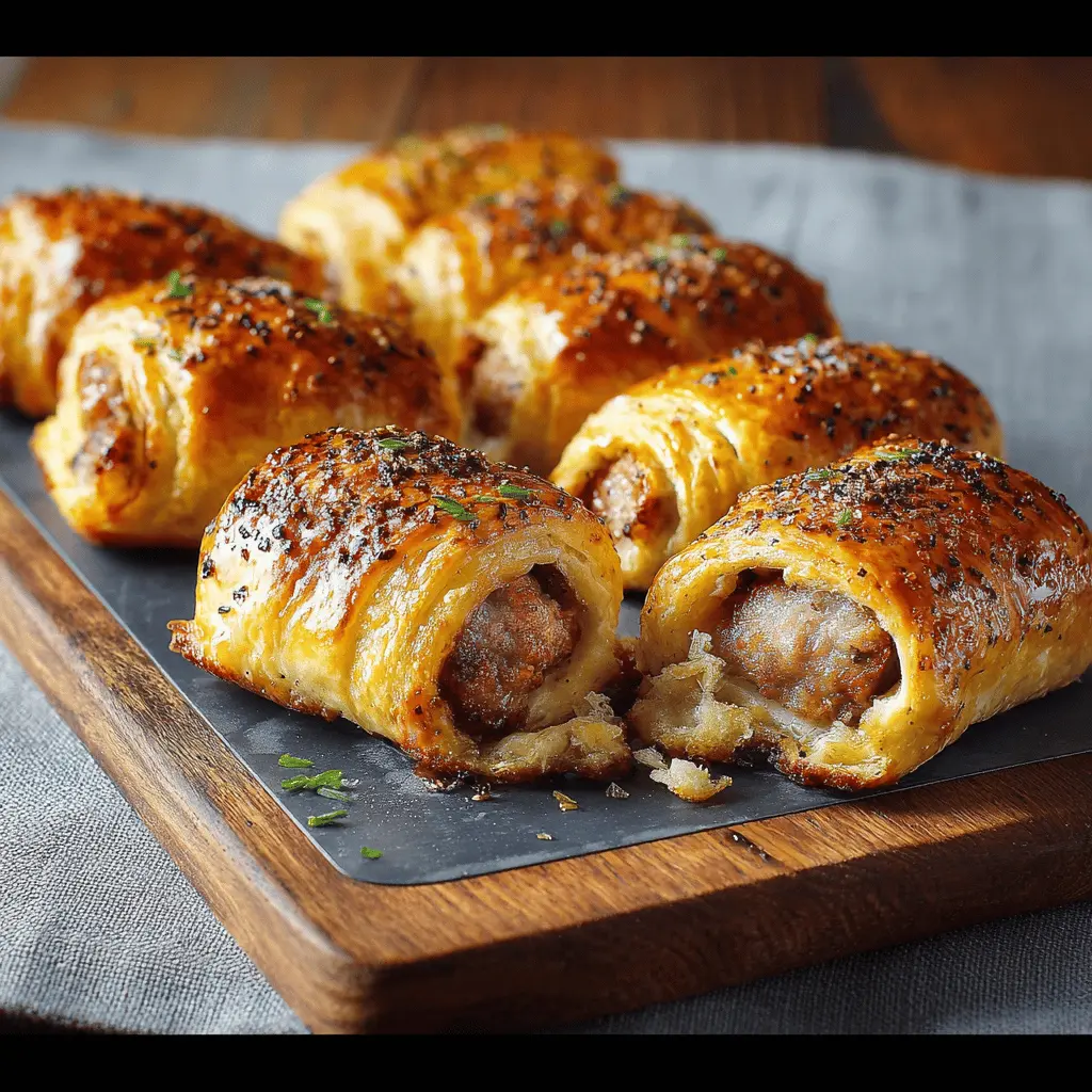 Easy sausage rolls: Savory Delights with Turkey Bacon and Chicken Ham