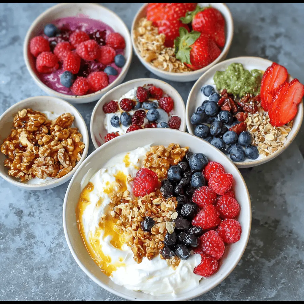 Greek Yogurt Breakfast Bowls With Toppings