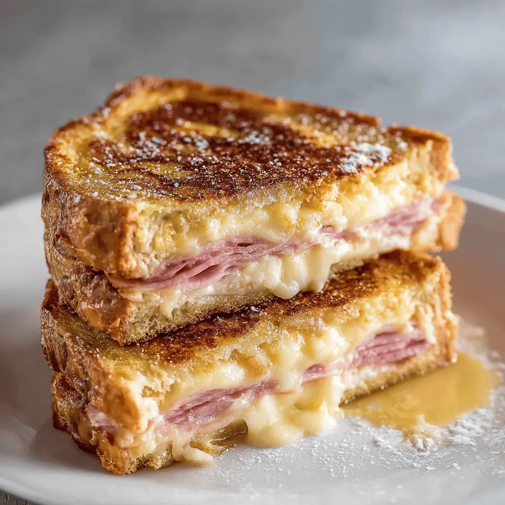 Monte Cristo Sandwich: Indulgent Ham and Cheese French Toast with Turkey Bacon