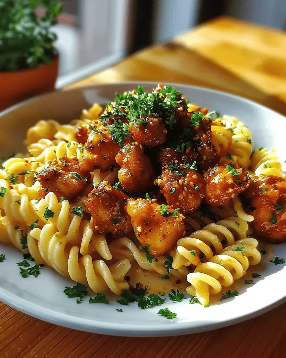 Garlic Butter Chicken Bites & Spicy Cajun Alfredo Twisted Pasta Delight
