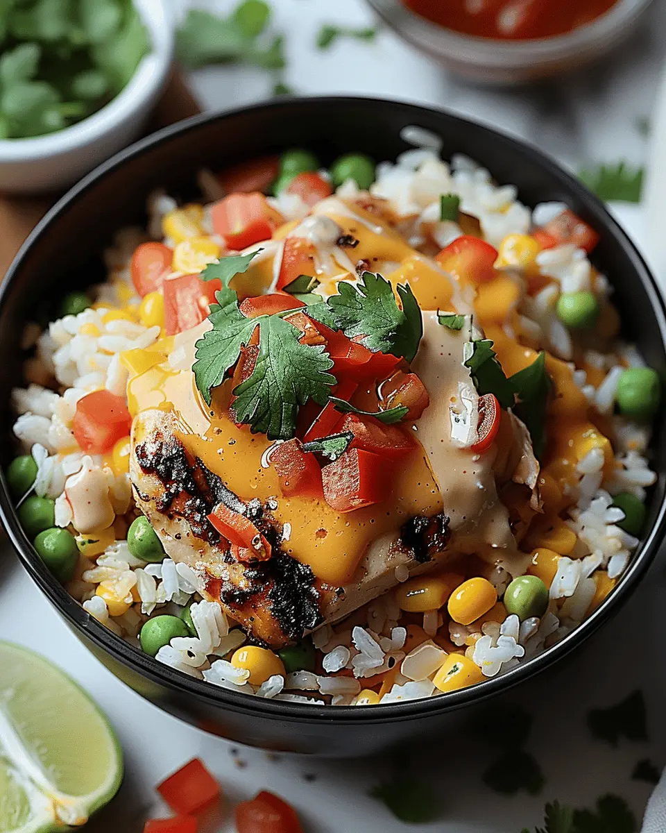 mexican chicken and rice with queso: a juicy twist on comfort food