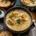 Hearty Cheddar Garlic Herb Potato Soup