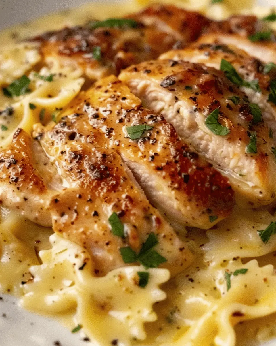 Garlic Butter Chicken: Indulgent Creamy Parmesan Bowtie Pasta Recipe