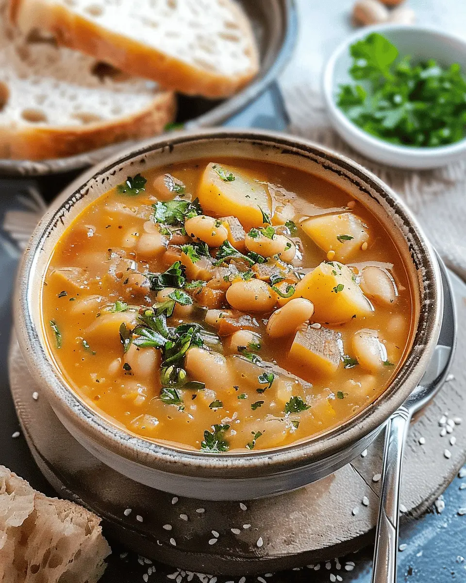 Potato and Bean Soup: A Cozy, Healthy Delight with Turkey Bacon