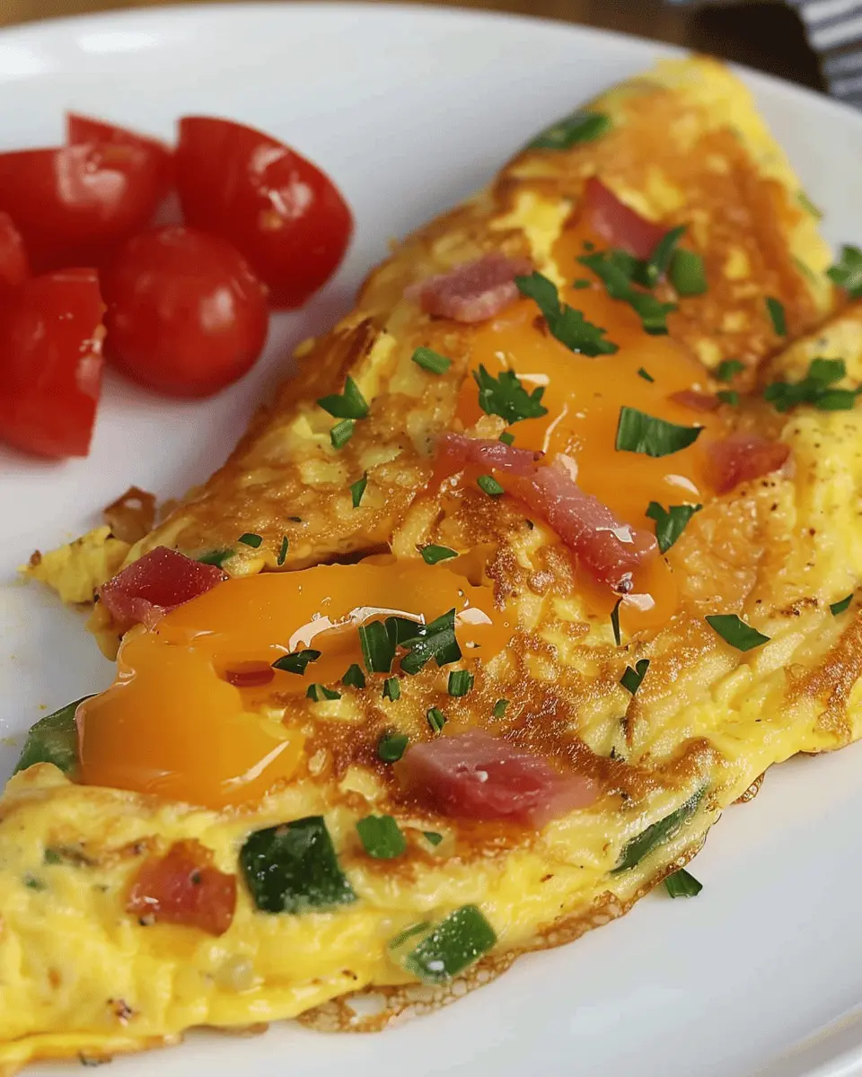 How to Make a Western Omelet with Turkey Bacon and Chicken Ham