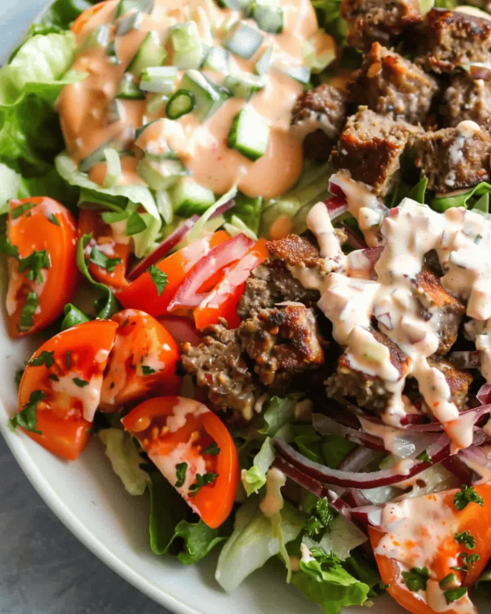 Burger salad with special sauce – Easy and Healthy Dinner Delight