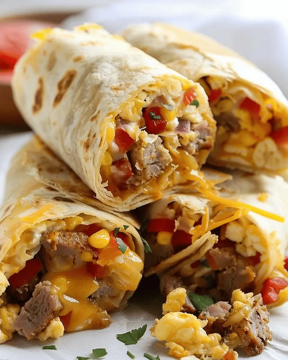 Breakfast Burrito Recipe: Easy Turkey Bacon & Chicken Ham Delight