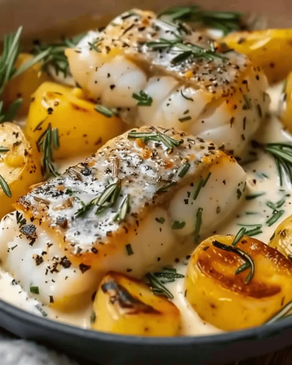 Cod & Potatoes in Indulgent Rosemary Cream Sauce Recipe