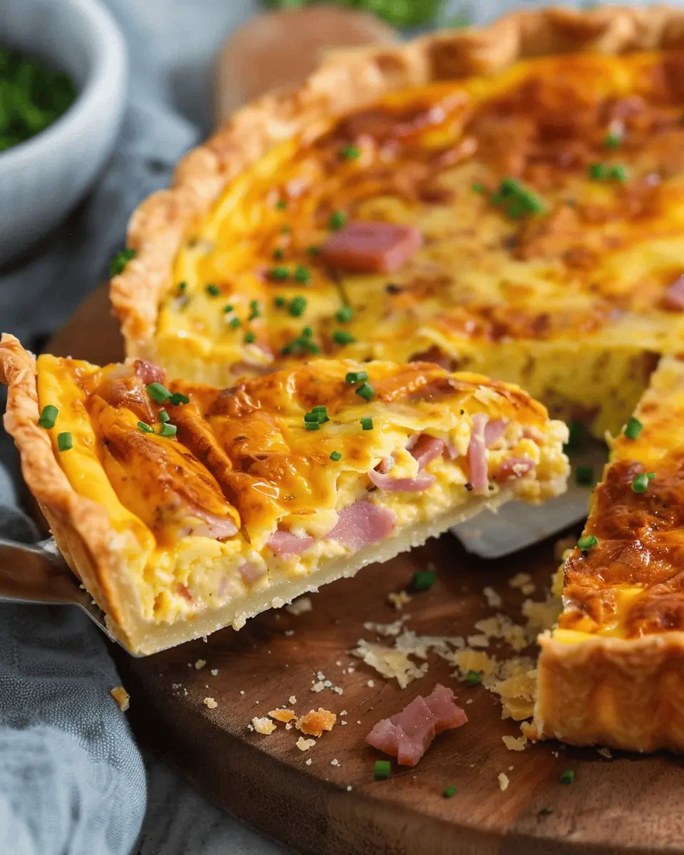 Ham and Cheese Quiche with Turkey Bacon and Chicken Ham Delight