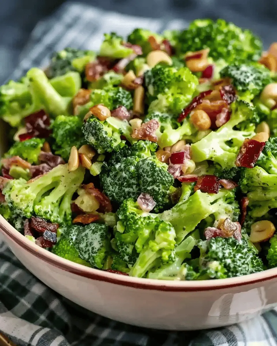 The Best Broccoli Salad with Turkey Bacon and Chicken Ham Delight