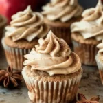 Apple Cider Cupcakes with Spiced Buttercream Frosting (gluten-free, whole grain)
