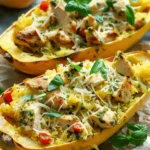 Pesto Chicken Spaghetti Squash