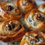 Blue Cheese Walnut Thyme Puff Pastry Twirl Recipe