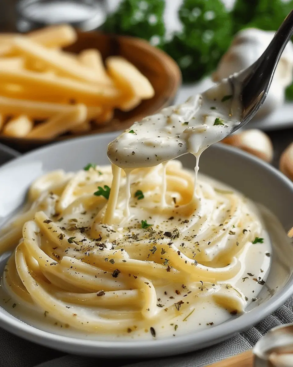 Creamy Garlic Parmesan Alfredo Sauce with Turkey Bacon Delight