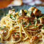 Easy Creamy Cajun Chicken Spaghetti with Garlic Mozzarella Sauce