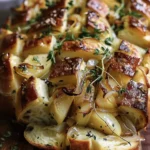 Brie Pull-Apart Bread with Pear and Caramelized Onions