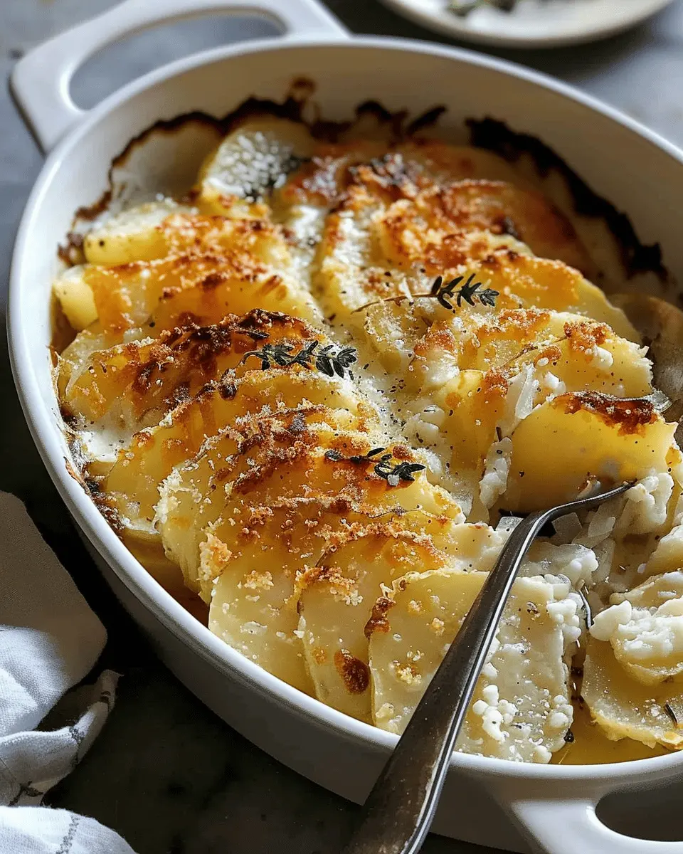 Potatoes Au Gratin: Indulgent Turkey Bacon & Chicken Ham Delight