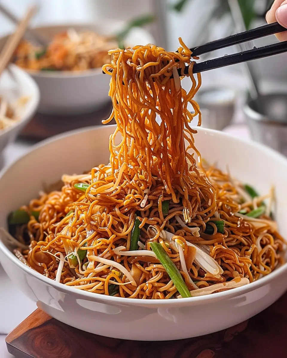 Cantonese Chow Mein: Easy Recipe with Turkey Bacon &amp; Chicken Ham