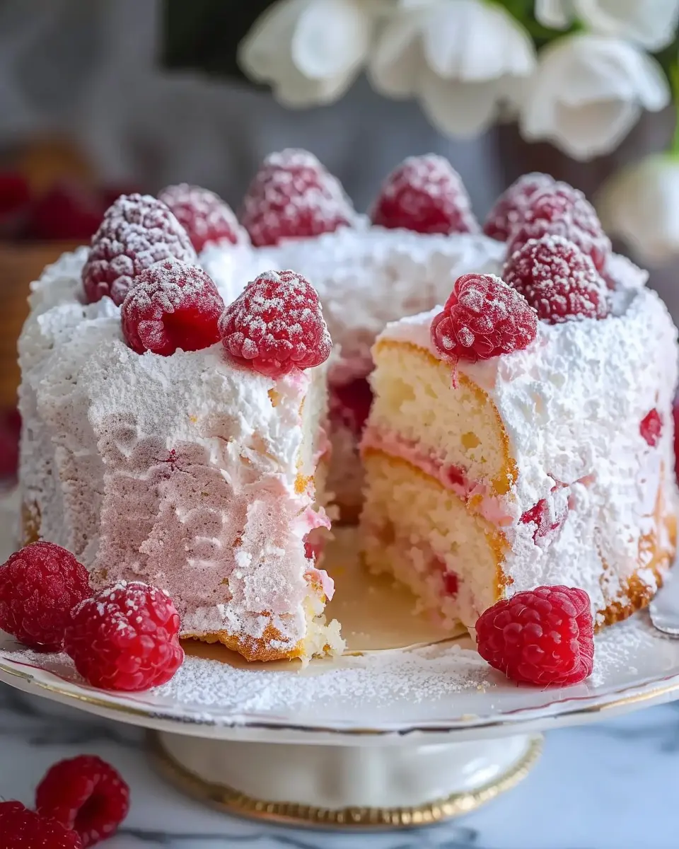 Raspberry Angel Food Cake: Easy Light and Fruity Dessert Delight