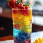 Rainbow Fruit Spritzer Mocktail