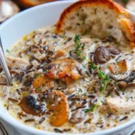 Creamy Mushroom Chicken and Wild Rice Soup