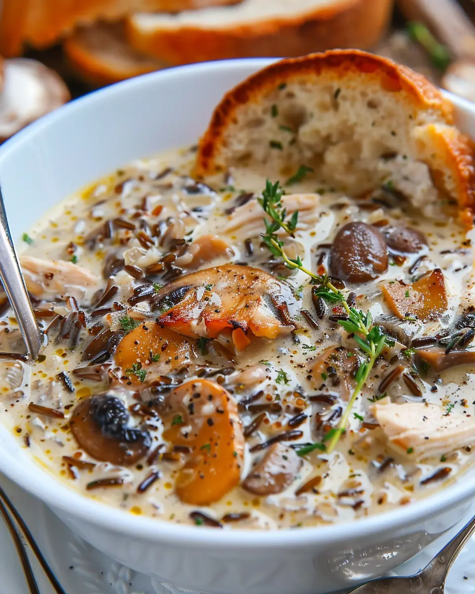 Creamy Mushroom Chicken Soup: Indulgent Wild Rice Delight