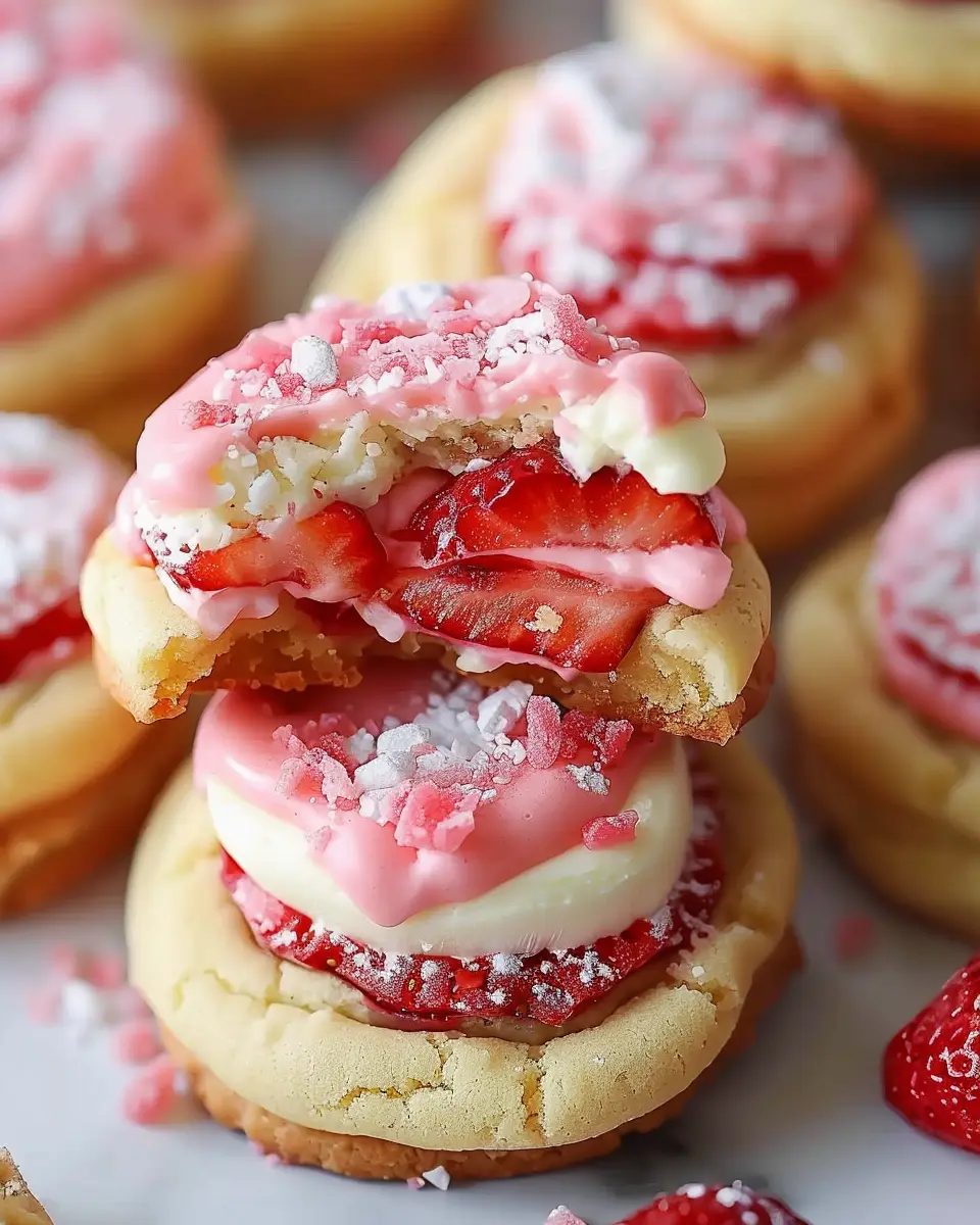 Soft Strawberry Cheesecake Cookies – Indulgent Sweet &amp; Creamy Bites