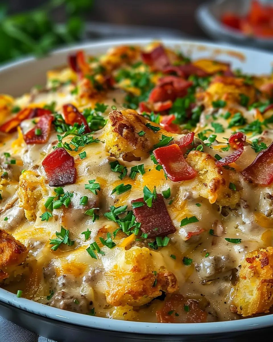Cowboy Casserole: Easy Comfort Food with Turkey Bacon and Chicken Ham
