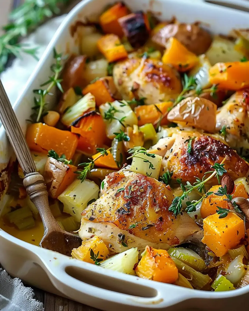 Roasted Chicken Leek and Butternut Squash Bake: A Cozy Delight