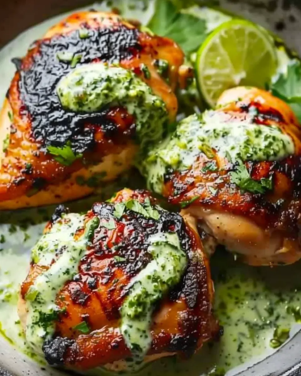 Best Peruvian Chicken with Creamy Green Sauce Recipe