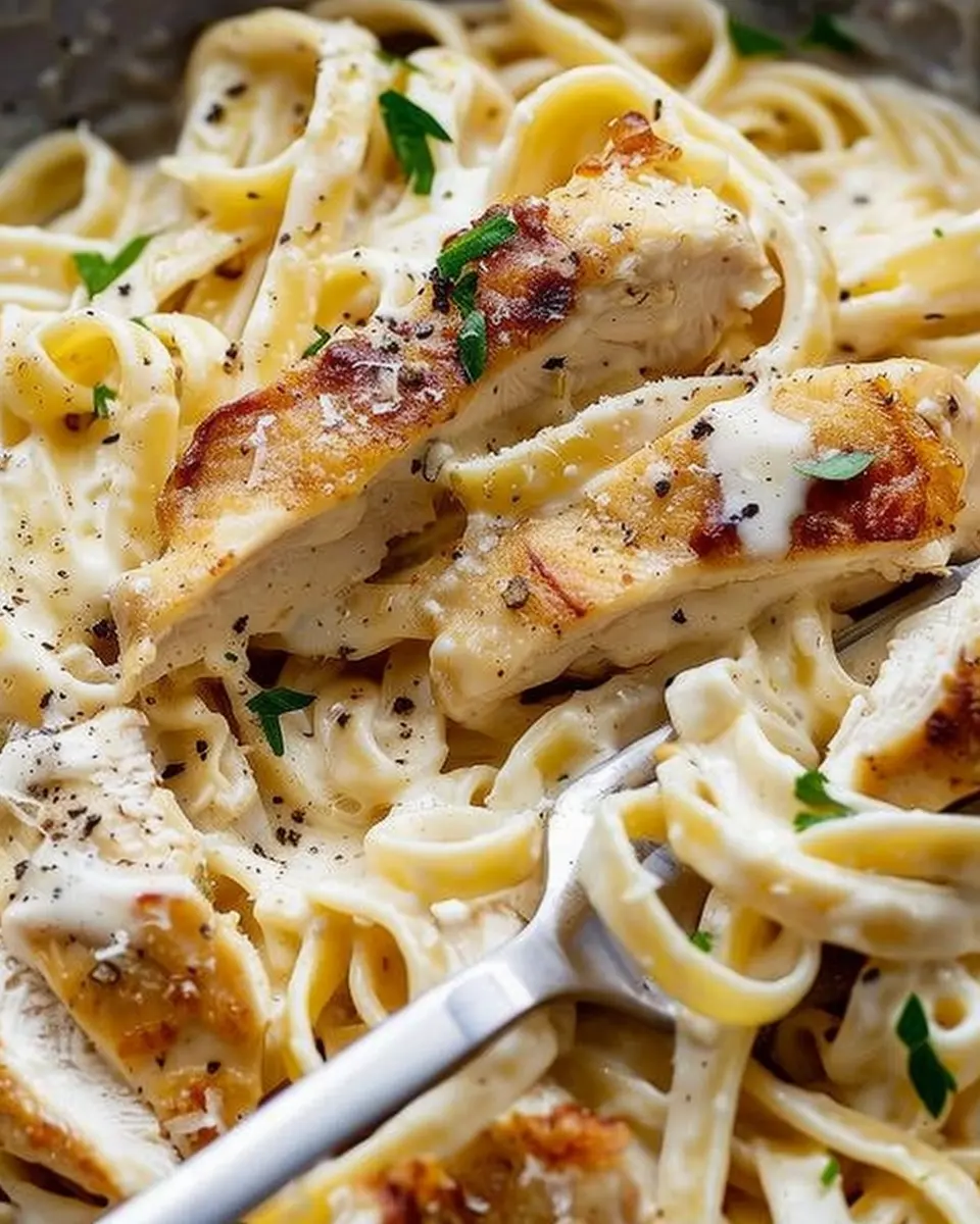 Chicken Fettuccine Alfredo: A Creamy Indulgence with Turkey Bacon