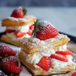 Strawberries and Whipped Cream Puff Slices Recipe