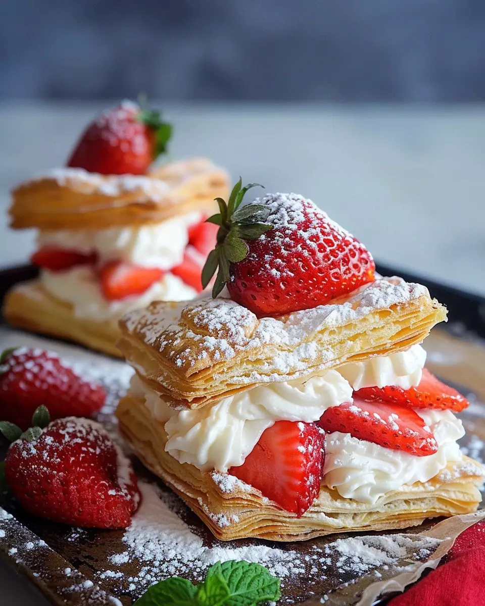 Strawberries and Whipped Cream Puff Slices: Easy Indulgence for All