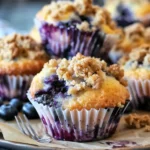 Bakery Style Lemon Blueberry Streusel Muffins