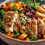 Maple Dijon Chicken & Roasted Sweet Potato Bowls