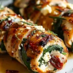 Rolled Up Chicken with Feta, Spinach, and Sun-Dried Tomatoes