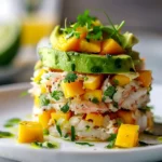 Crab & Avocado Towers with Mango and Lime-Cilantro Vinaigrette